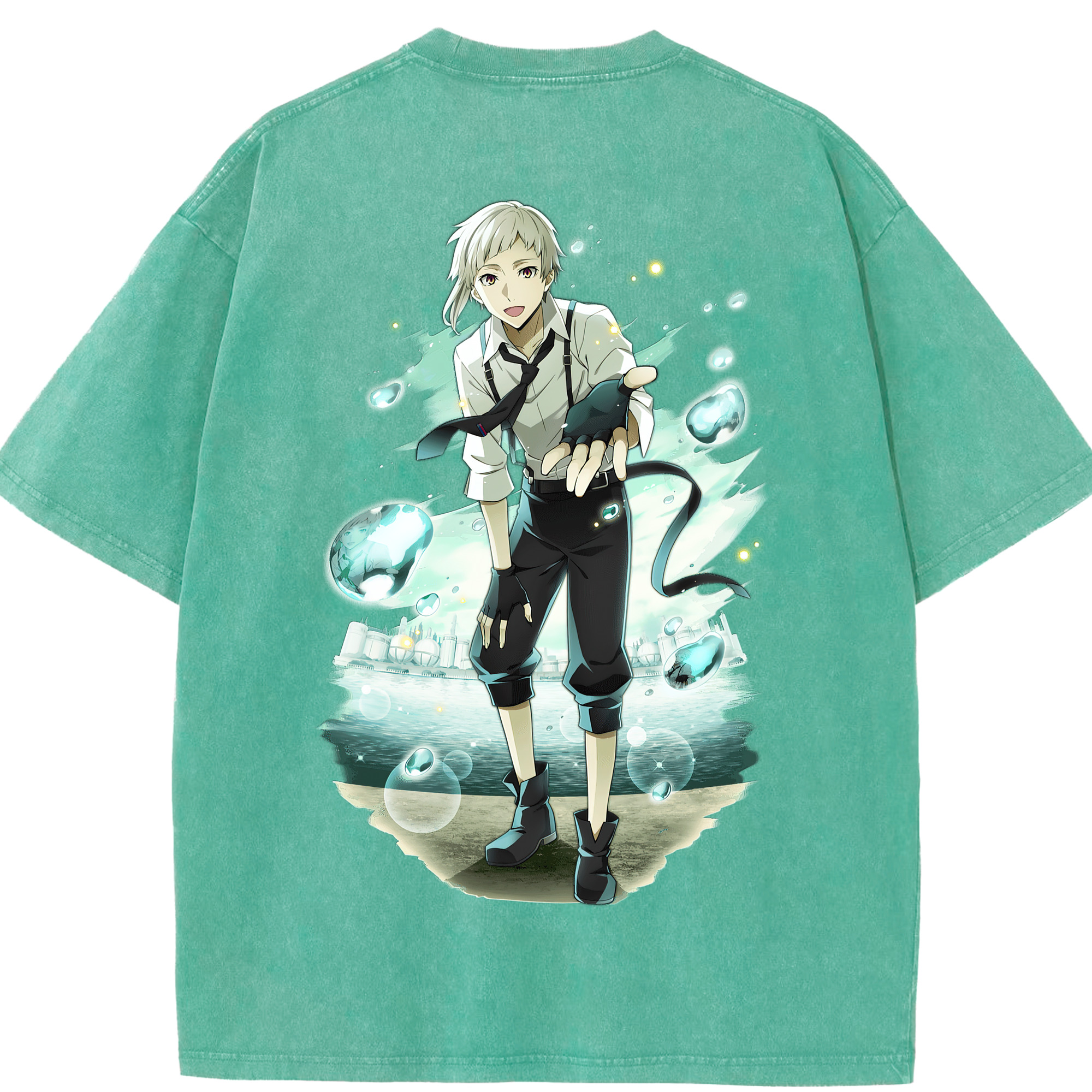 （画像用） 文豪ストレイドッグス Bungo Stray Dogs 綿100% ヴィンテージ風 半袖Tシャツ（背面プリント）